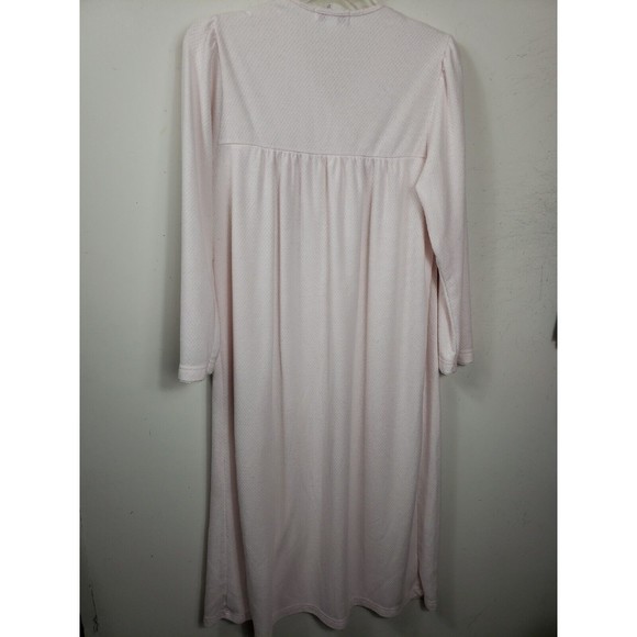 Miss Elaine Essentials womens M PINK Long Gown Long Sleeve - Picture 7 of 9